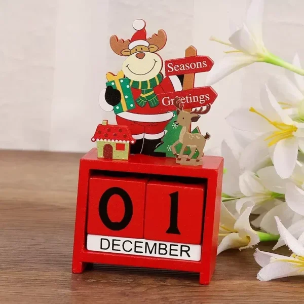 Christmas Wooden Calendar Desktop Ornaments - Image 3