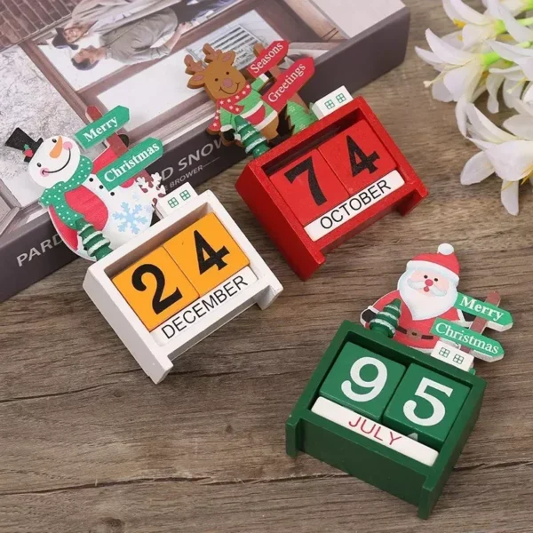 Christmas Wooden Calendar Desktop Ornaments - Image 2