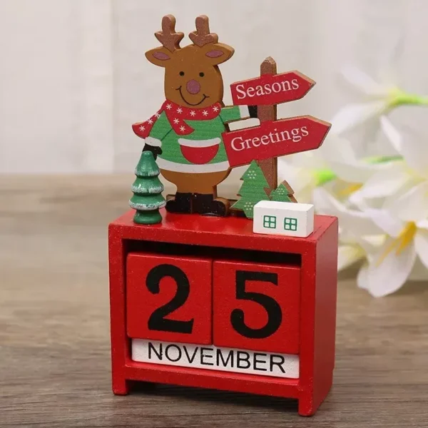 Christmas Wooden Calendar Desktop Ornaments - Image 5