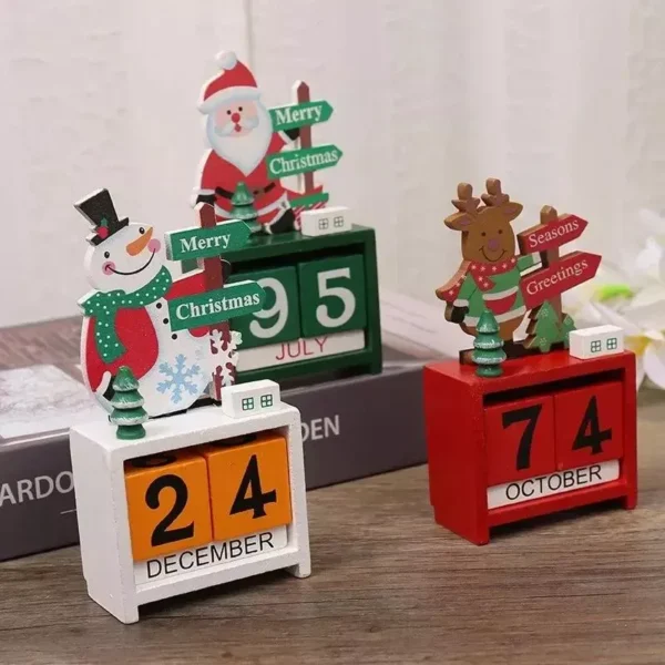 Christmas Wooden Calendar Desktop Ornaments