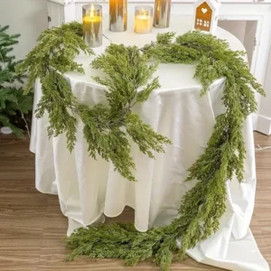 9Ft Realistic Artificial Pine & Cypress Garland - Dense, Lush Holiday Decor