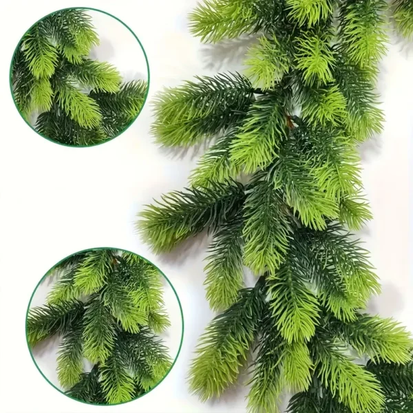 6ft Artificial Pine Needle Christmas Garland - Green Indoor Wreath Vine - Image 5