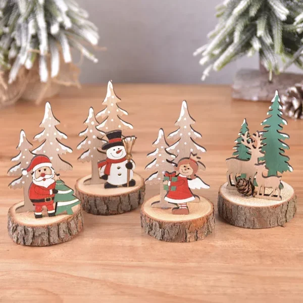 Xmas Noel Wooden Table Ornament Set - Image 3