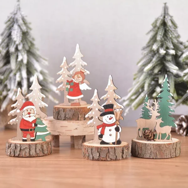 Xmas Noel Wooden Table Ornament Set - Image 2