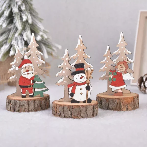 Xmas Noel Wooden Table Ornament Set - Image 4