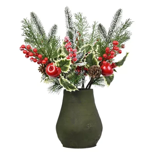 Festive 3-Piece Artificial Red Berry & Pomegranate Christmas Ornament - Image 6