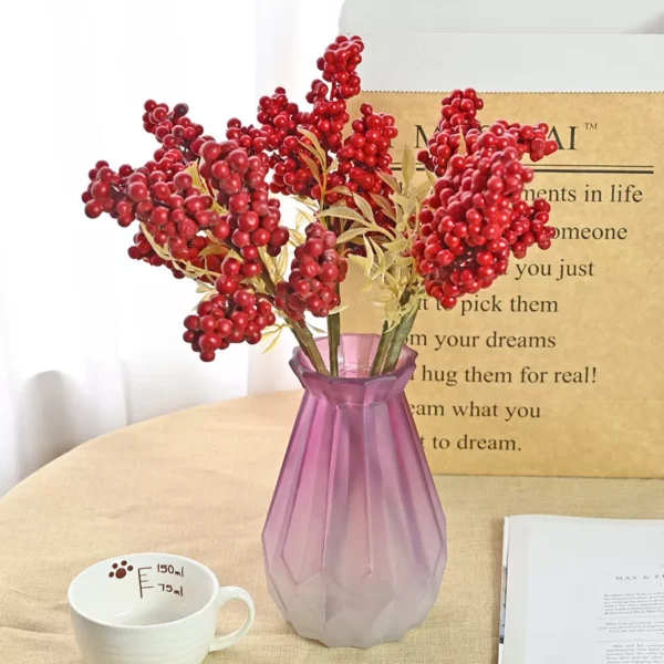 5 PCS Artificial Red Berry Christmas Tree Ornaments - Image 2