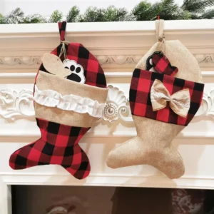 Festive Christmas Pet Stocking & Socks Gift Bag – Adorable Holiday Decor