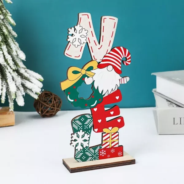 Colorful Wooden Christmas Faceless Gnome Ornaments - Image 3