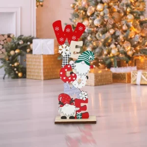 Colorful Wooden Christmas Faceless Gnome Ornaments