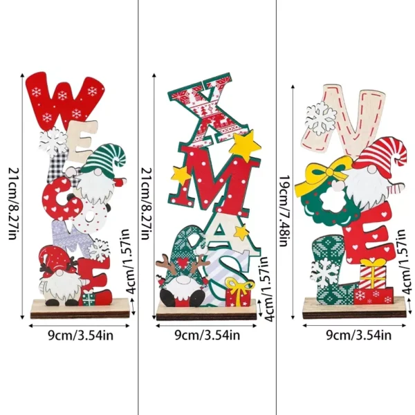 Colorful Wooden Christmas Faceless Gnome Ornaments - Image 7