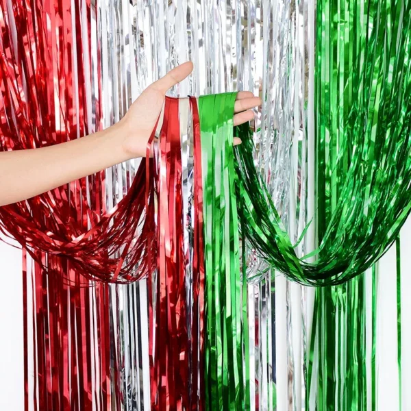2M Glitter Tinsel Fringe Curtain - Image 4