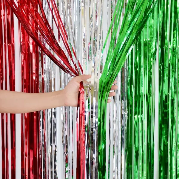 2M Glitter Tinsel Fringe Curtain - Image 3