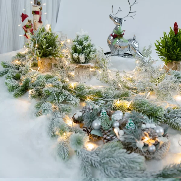 Snow Flocked Mini Pine Christmas Tree - Image 5