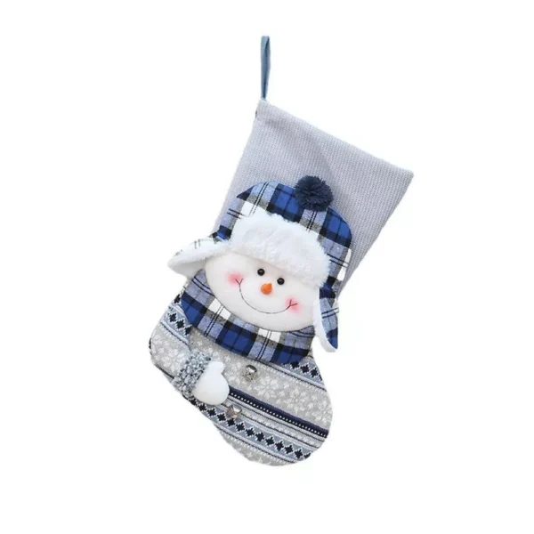 Large Christmas Hanging Socks with Cute Snowman and Kids Design - Image 6