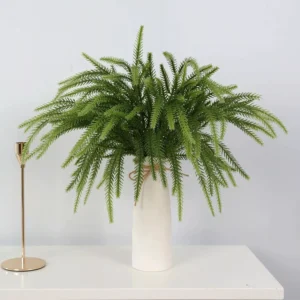 10Pcs Artificial Norfolk Pine Branches for Christmas Decor