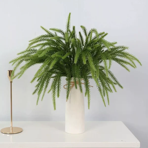 10Pcs Artificial Norfolk Pine Branches for Christmas Decor