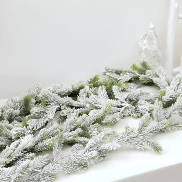 Flocking Cedar Wreath Vine for Christmas Home Decoration - Image 4