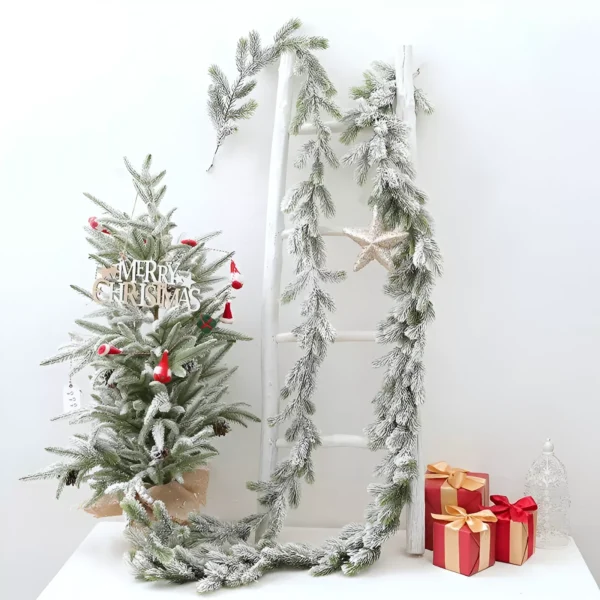 Flocking Cedar Wreath Vine for Christmas Home Decoration - Image 7