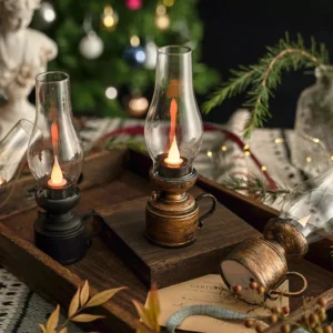 Vintage Luminous LED Kerosene Lamp - Charming Table Ornament