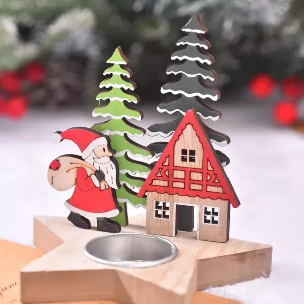 Christmas Wooden Candle Holders - Image 3