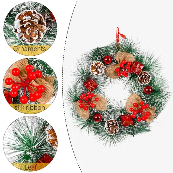 Christmas Wreath with Pinecone and Berry Decorations - Image 4