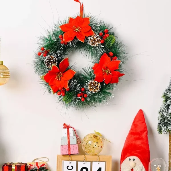 Christmas Wreath with Pinecone and Berry Decorations - Image 5