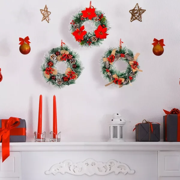 Christmas Wreath with Pinecone and Berry Decorations - Image 3