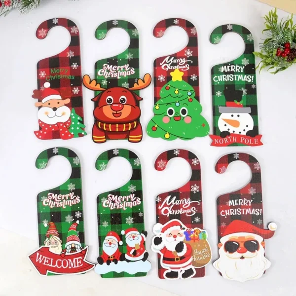 Festive Wooden Door Handle Ornaments - Image 3