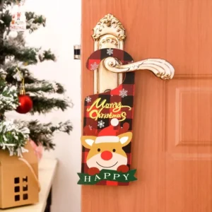 Festive Wooden Door Handle Ornaments