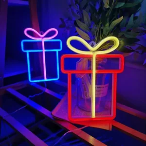 Festive Christmas Gift Box LED Neon Sign