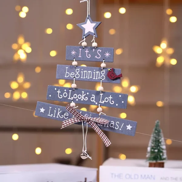 Wooden Merry Christmas Campanula Letter Pendant - Image 3