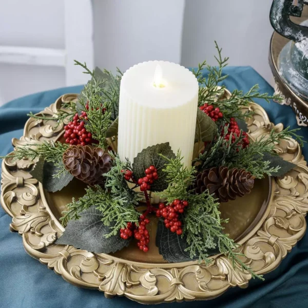 Christmas Candle Holder Wreath - Image 2