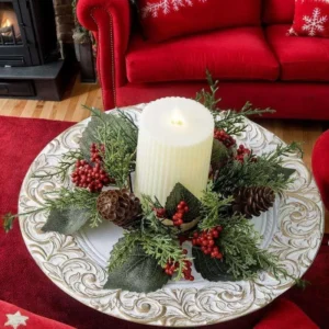 Christmas Candle Holder Wreath