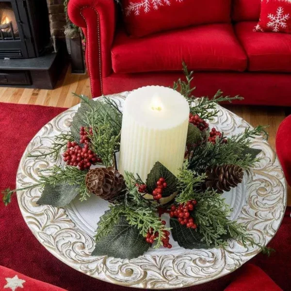Christmas Candle Holder Wreath
