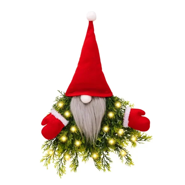 Christmas Gnome Wreath with Lights - Image 6