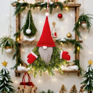 Christmas Gnome Wreath with Lights