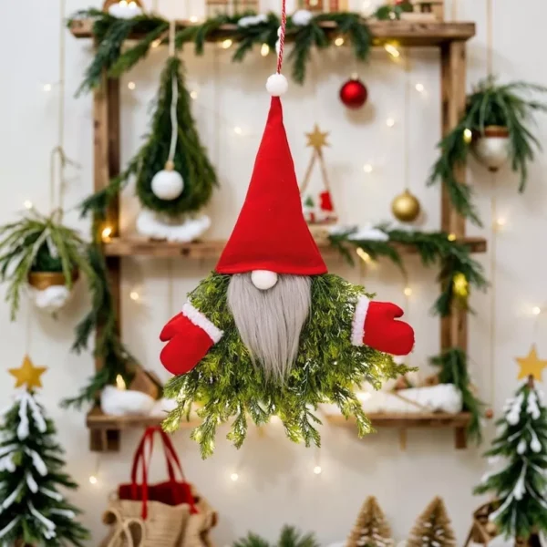Christmas Gnome Wreath with Lights