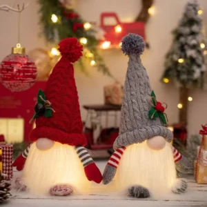 Light-Up Knitted Elf Gnome Plush Doll