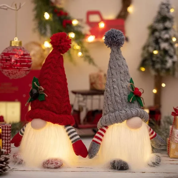 Light-Up Knitted Elf Gnome Plush Doll