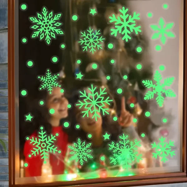 Luminous Snowflake Stickers for Christmas Decorations - Image 2