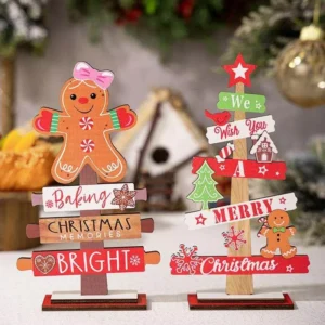 Wooden Gingerbread Man Christmas Tree Sign