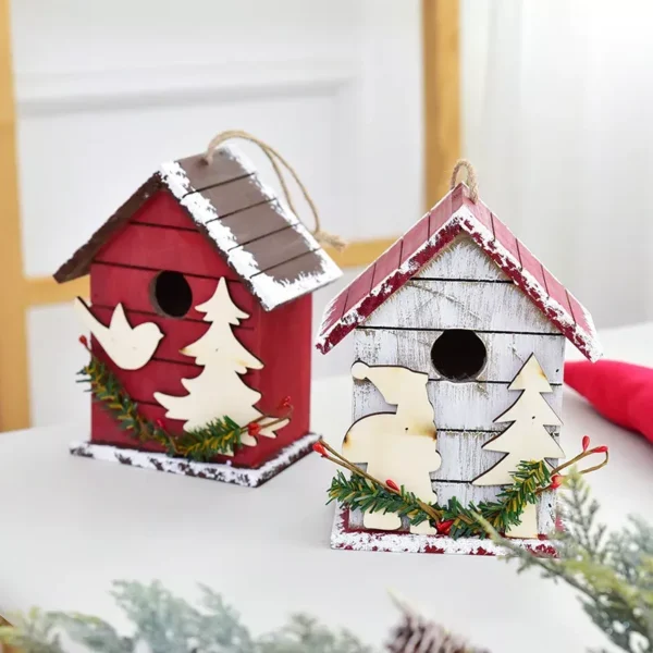Christmas Wooden House Mailbox & Shovel Decoration - Image 4