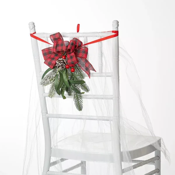 Christmas Chair Back Pine Needle Wreath Cover - Image 5