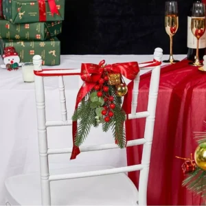 Christmas Chair Back Pine Needle Wreath Cover