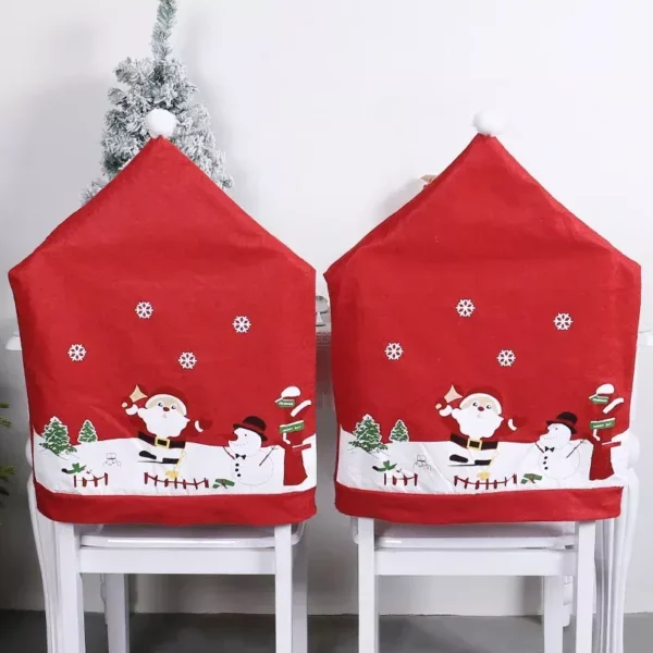 Festive Santa Claus Hat Chair Covers - Image 3