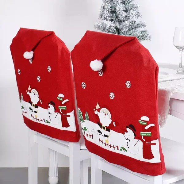 Festive Santa Claus Hat Chair Covers - Image 2