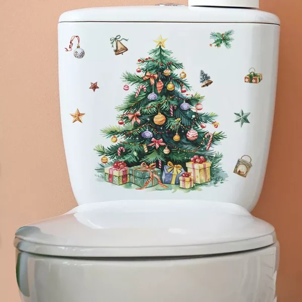 Christmas Tree Snowman Toilet Stickers - Image 3