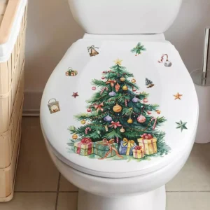 Christmas Tree Snowman Toilet Stickers