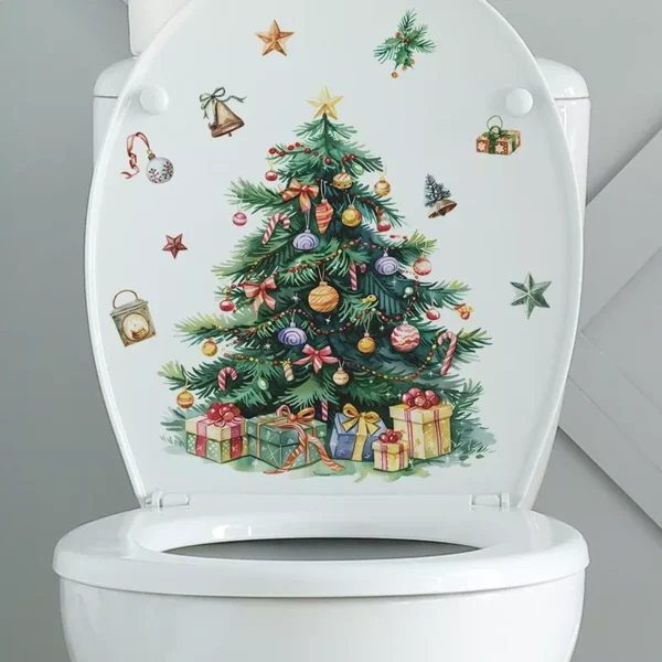 Christmas Tree Snowman Toilet Stickers - Image 4